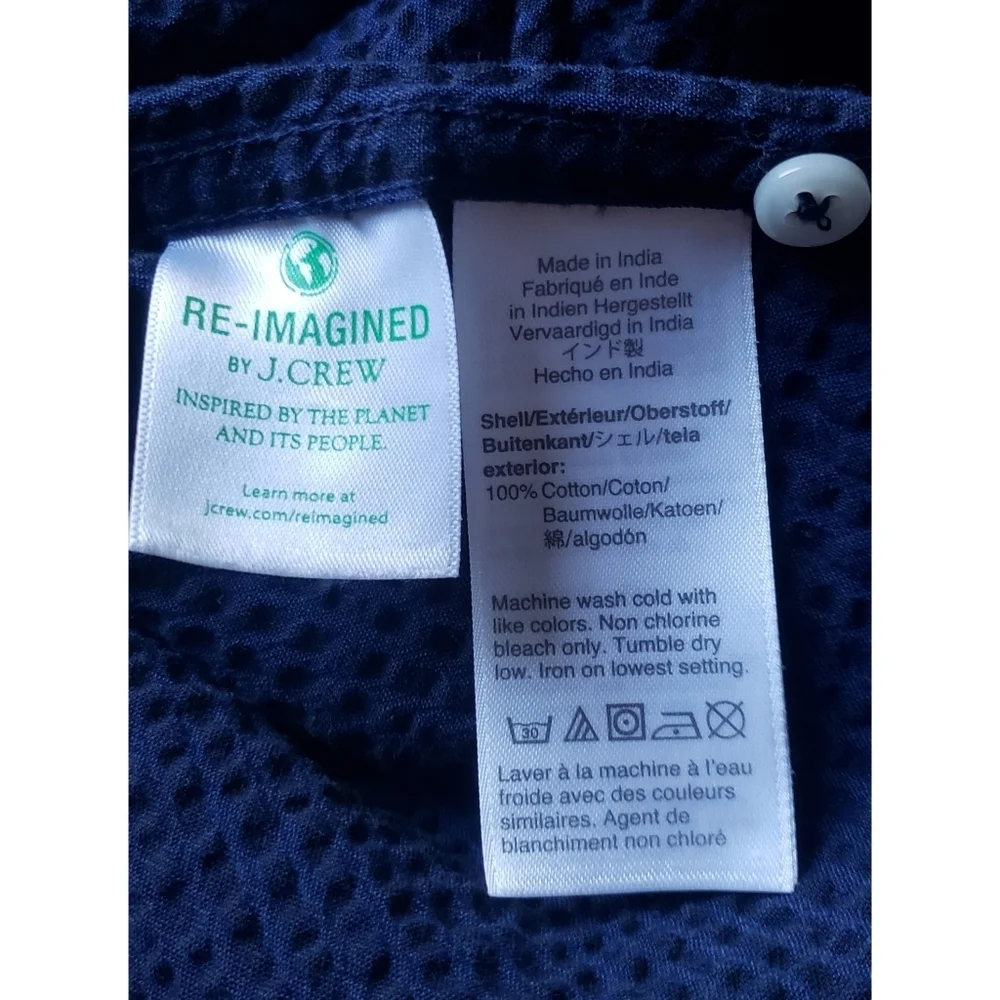 J.Crew Seersucker Polo w/ 100% organic cotton